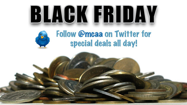 Follow @mcaa on Twitter for special deals all day.