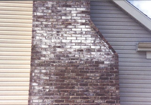 white on chimney brick
