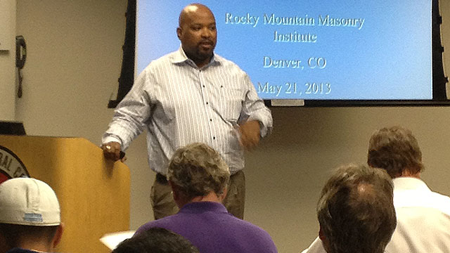 Rashod R. Johnson, P.E. presented the Masonry Wall Bracing Seminar in Denver on May 21, 2013