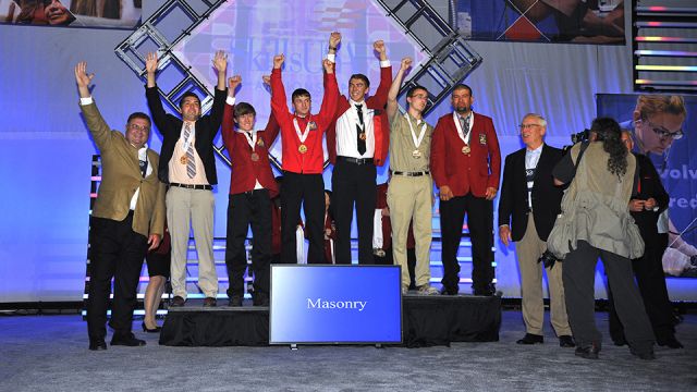 The winners of the 2014 National Masonry Contest at the 50th Anniversary SkillsUSA National Leadership and Skills Conference