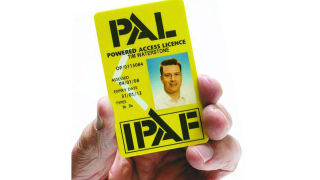 A valid PAL Card is proof that the cardholder has been trained to operate powered access equipment safely and effectively