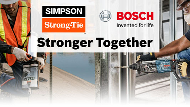 Robert Bosch Tool Corporation and Simpson Strong-Tie Company Inc. signed an agreement to form a strategic alliance